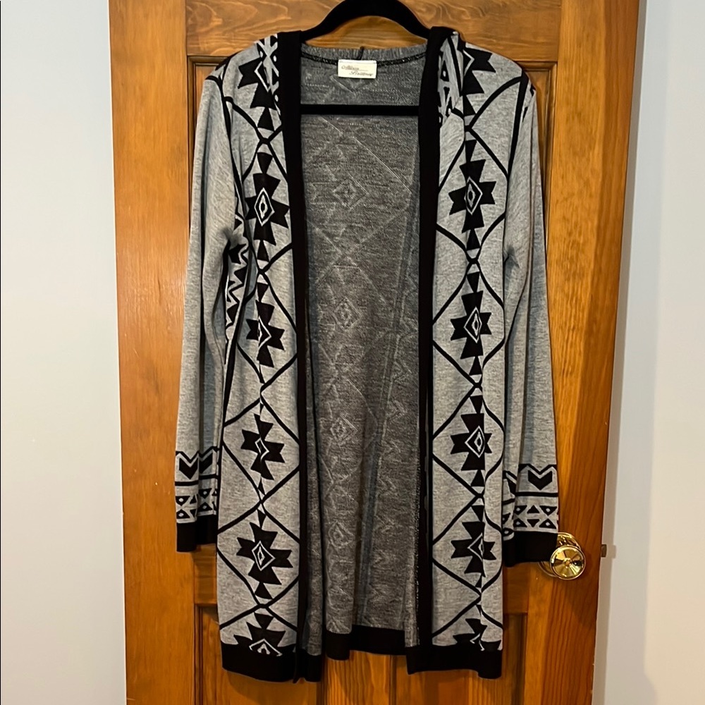 Allison Brittney Open Front Cardigan Hoodie